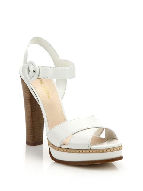 prada white platform shoes|prada sandals for women.